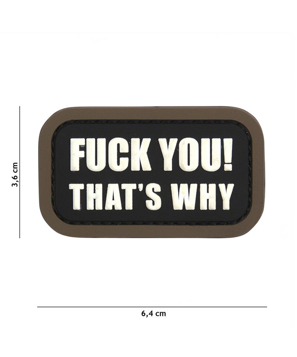 101 F*ck You That's Why 3D PVC Patch