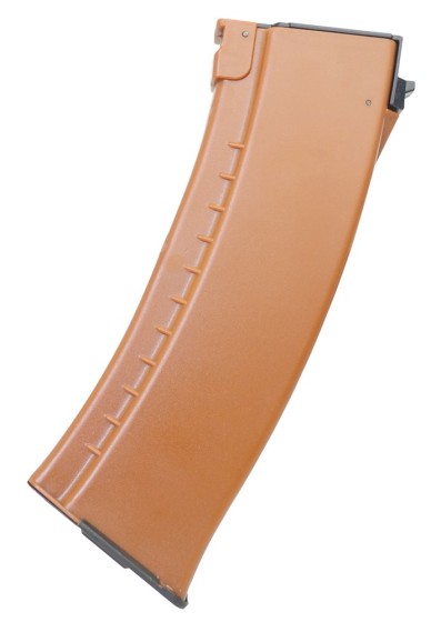 LCK47 (AK47) Magazine Folded Metal AEG (Mid-Cap 130R) in orange.