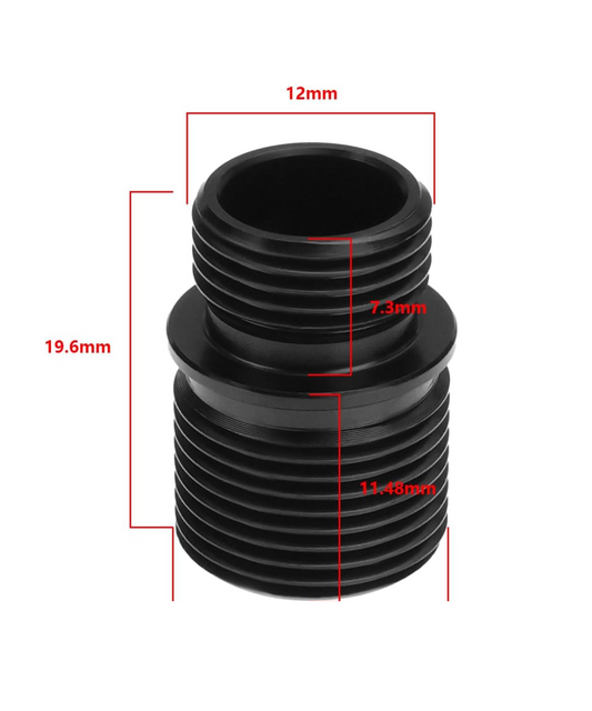 Pistol Thread Adapter 12mm to 14mm CCW Conversion
