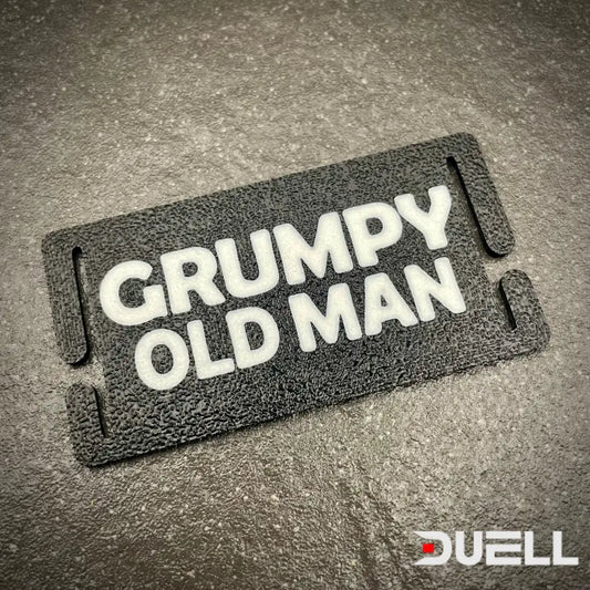 Tactical Molle Tag/Patch - Grumpy Old Man Airsoft Black Tag