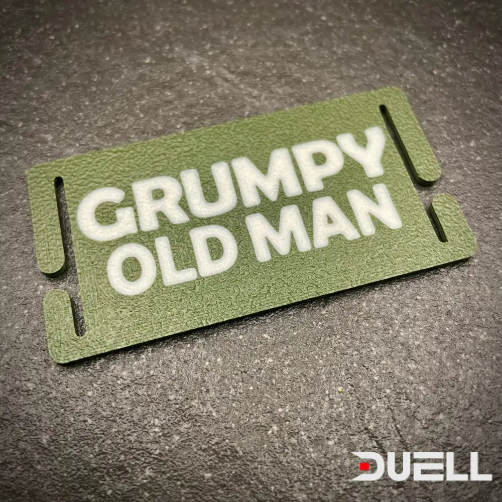 Tactical Molle Tag/Patch - Grumpy Old Man Airsoft Olive Green Tag