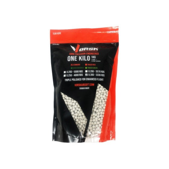 Vorsk Airsoft BBs (1kg Resealable Bag) (0.30g) (White)