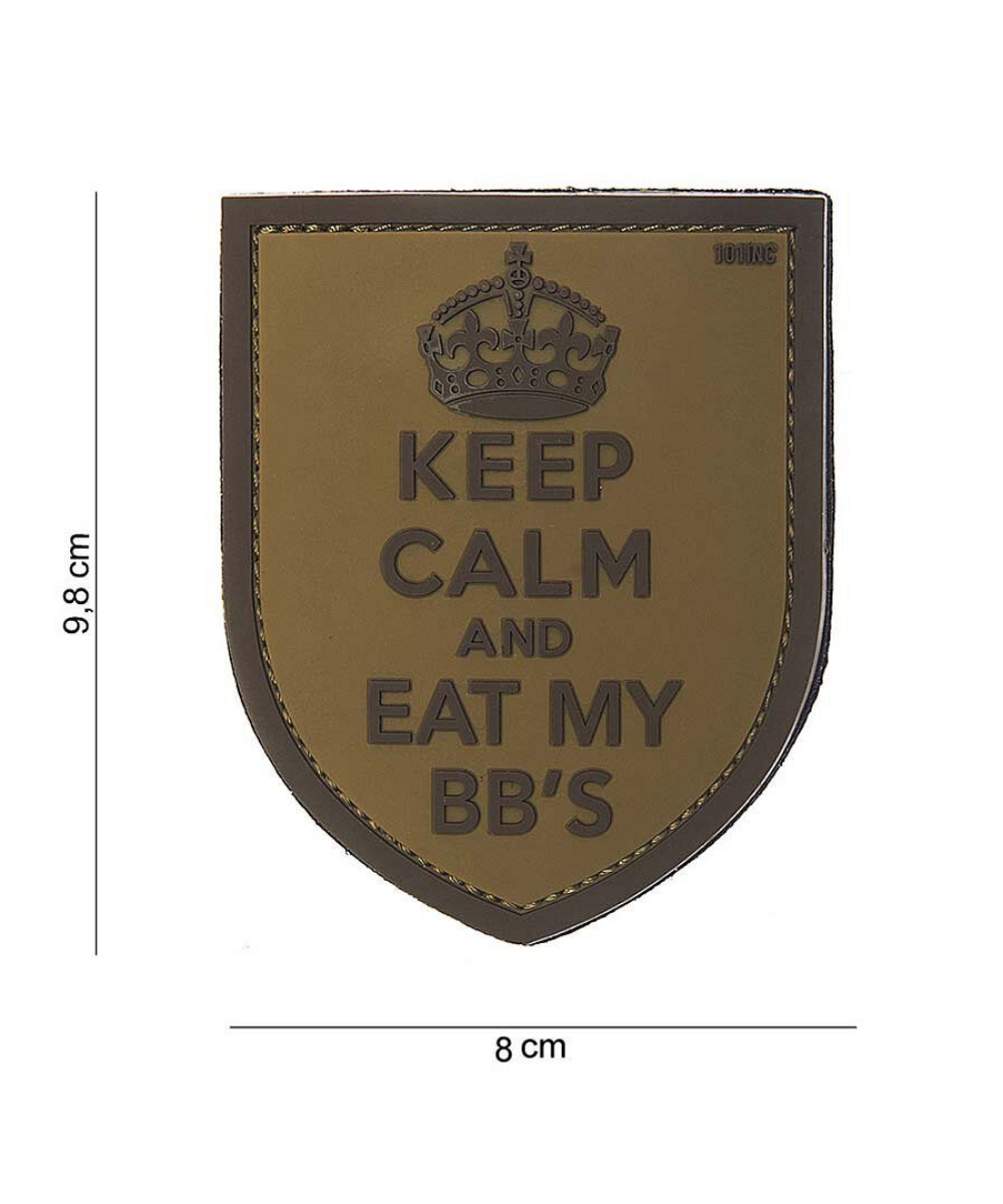 101 Keep Calm & Eat My BB's 3D PVC Patch - Tan