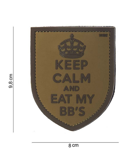 101 Keep Calm & Eat My BB's 3D PVC Patch - Tan