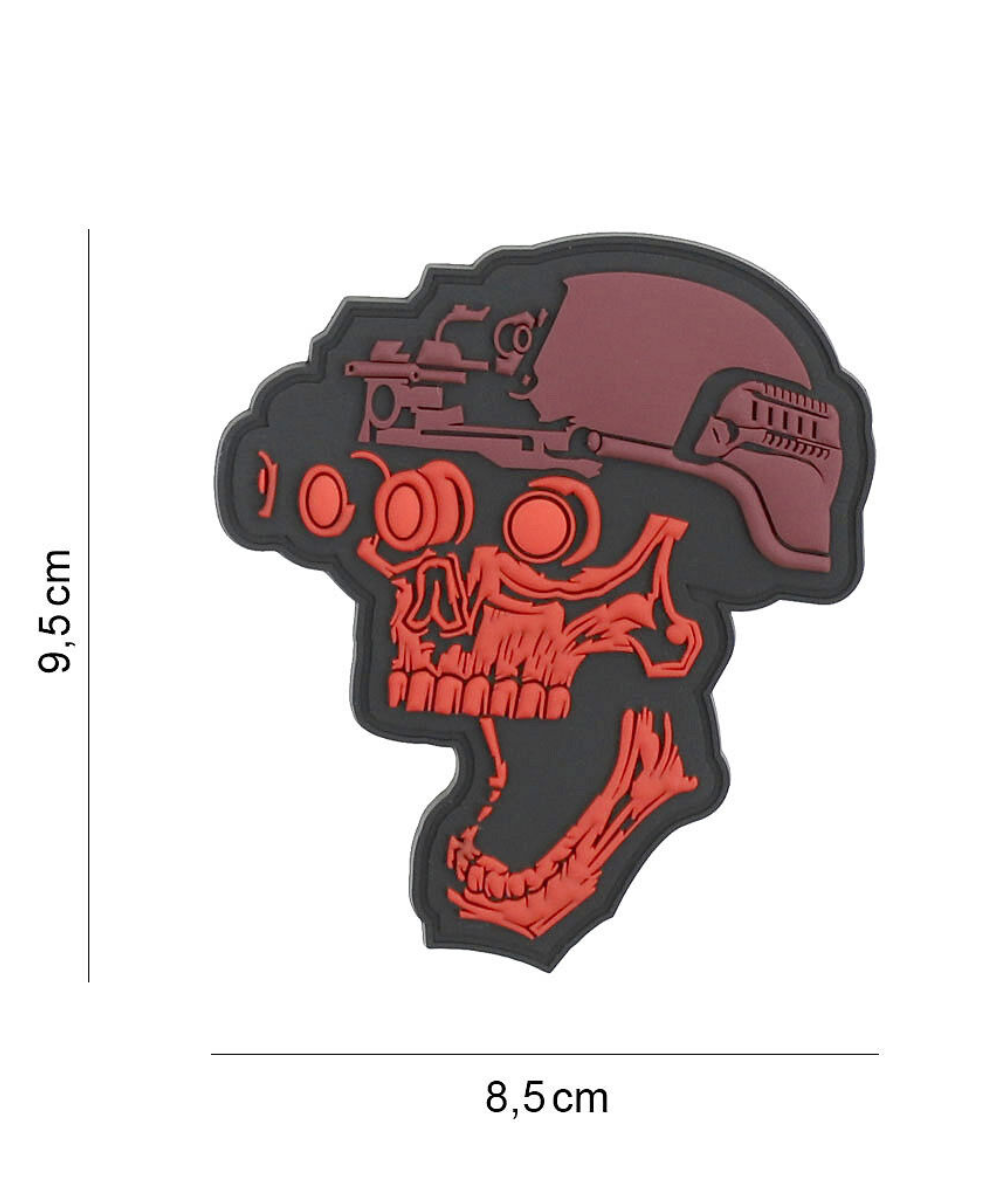 101 Night Vision Skull 3D PVC Patch - Red