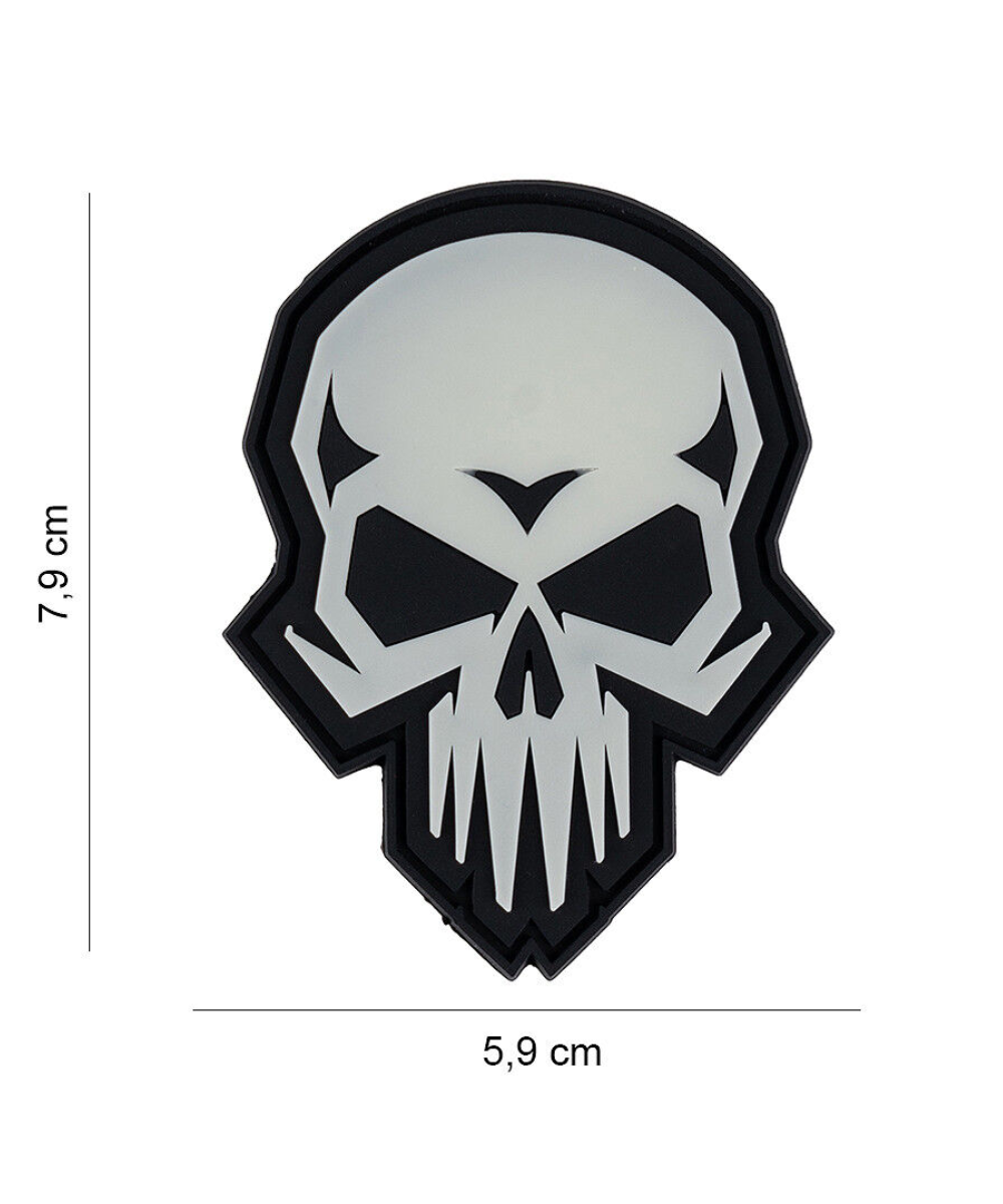 101 Psycho Skull Glow in the Dark 3D PVC Patch