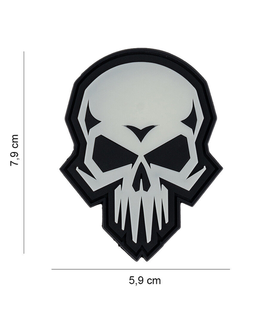 101 Psycho Skull Glow in the Dark 3D PVC Patch