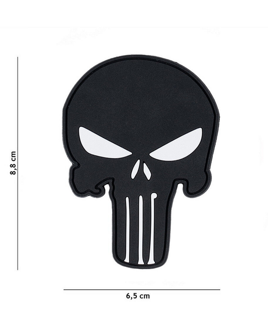 101 Punisher Skull 3D PVC Patch - Black