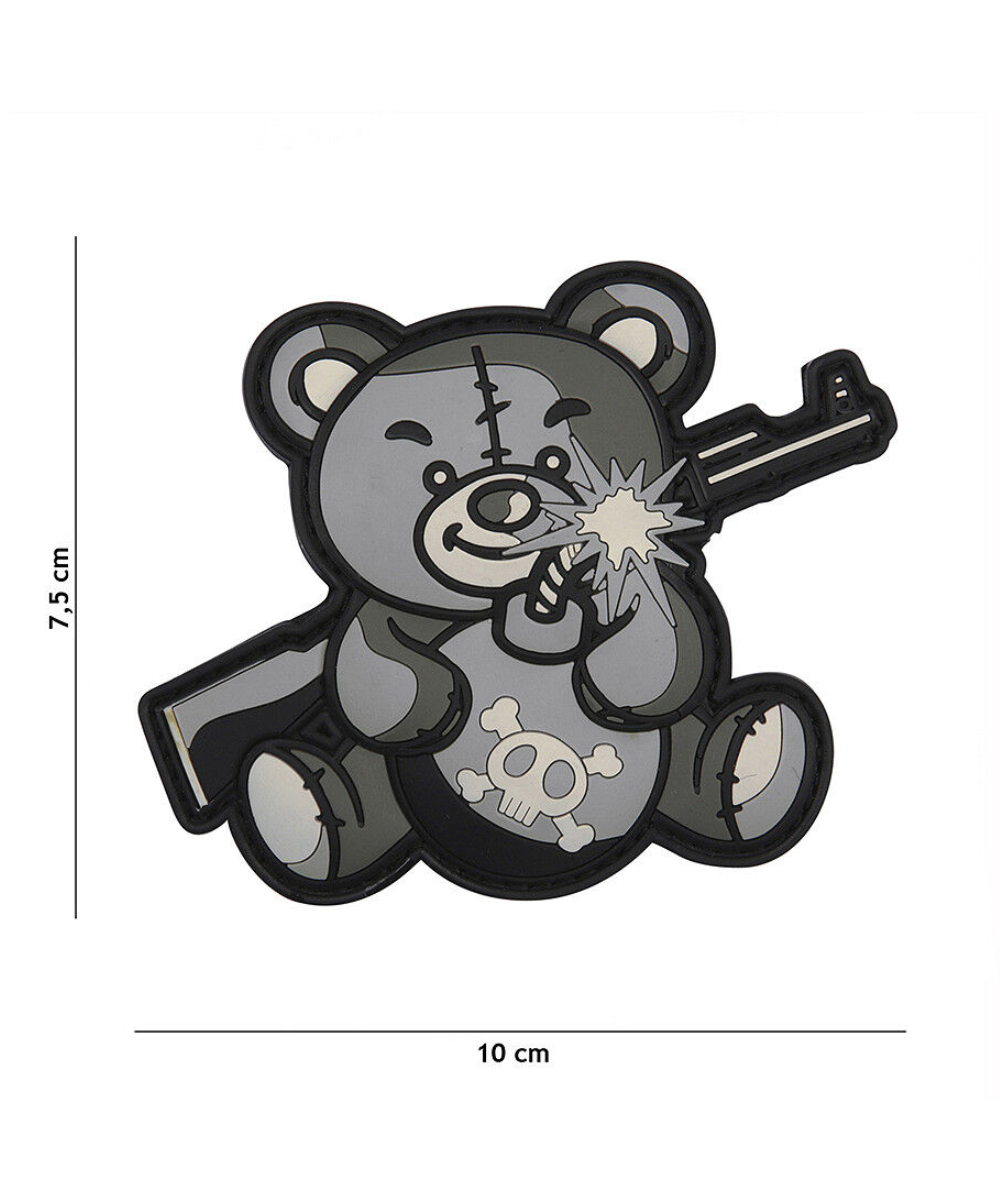 101 Terror Teddy 3D PVC Patch - Grey