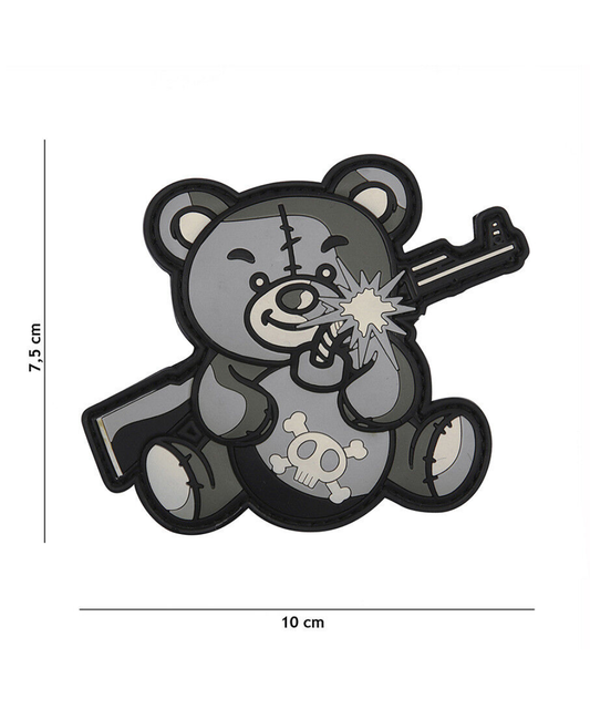 101 Terror Teddy 3D PVC Patch - Grey