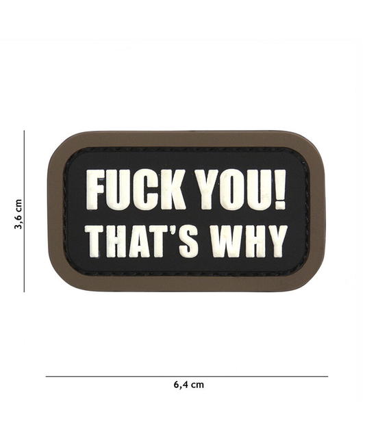 101 F*ck You That's Why 3D PVC Patch