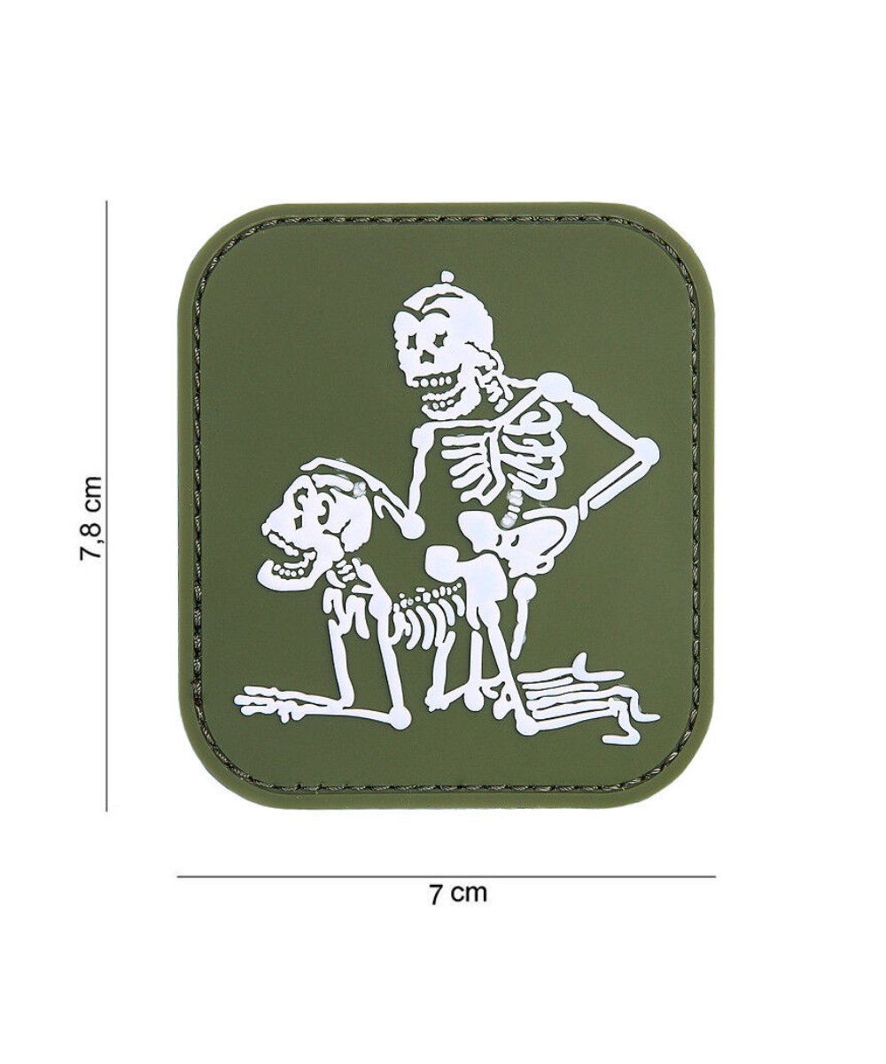 Two Skeleton 3D PVC Patch – Olive