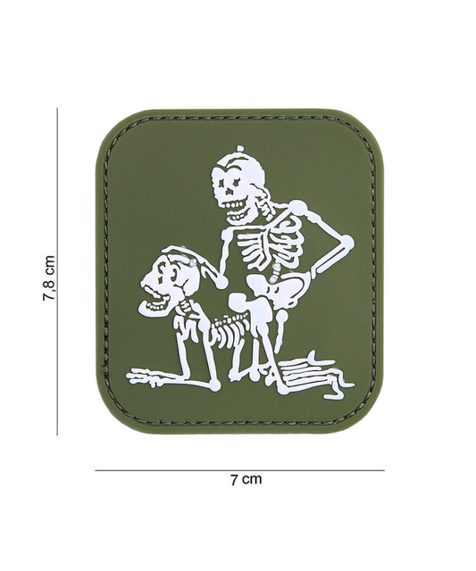 Two Skeleton 3D PVC Patch – Olive
