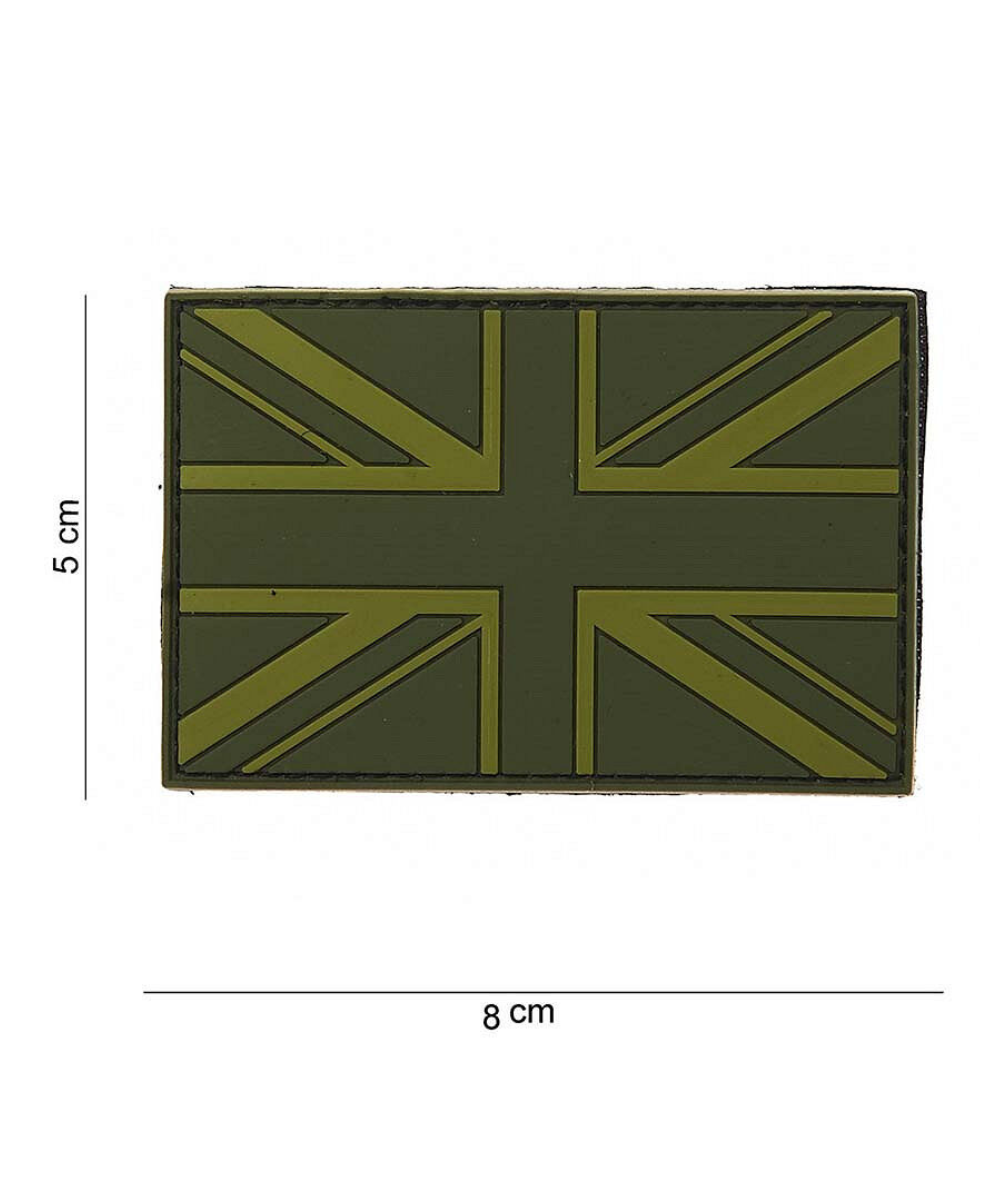 101 Union Jack UK Flag 3D PVC Patch - Olive