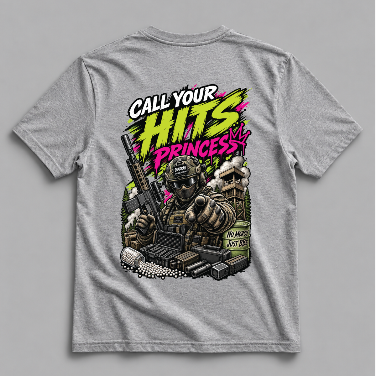 DEAD RAG My Wife Thinks This Is My Last Gun Airsoft T-Shirt Grey