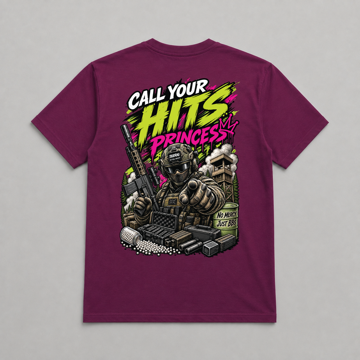 DEAD RAG My Wife Thinks This Is My Last Gun Airsoft T-Shirt Maroon