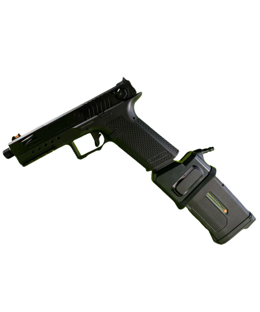 AirTac GLK / AAP-01 to M4 HPA Adapter – Injection Moulded attached to weapon