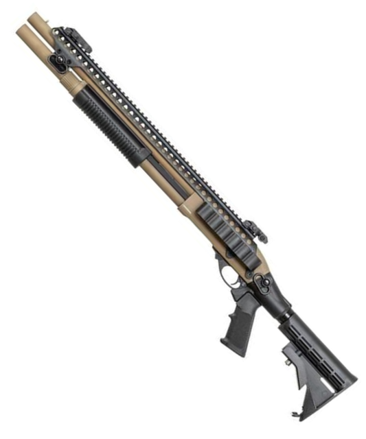 Golden Eagle M870 AR Tactical Tri-Shot Gas Pump Action Shotgun (Medium - Tan - M8874)