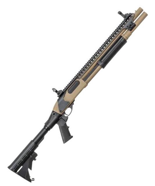 Golden Eagle M870 AR Tactical Tri-Shot Gas Pump Action Shotgun (Medium - Tan - M8874)