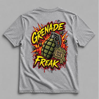 Grenade Freak Dead Rag Airsoft T Shirt  Grey