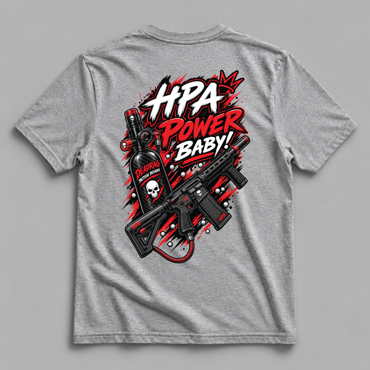 HPA Power Baby Dead Rag Airsoft T Shirt Grey