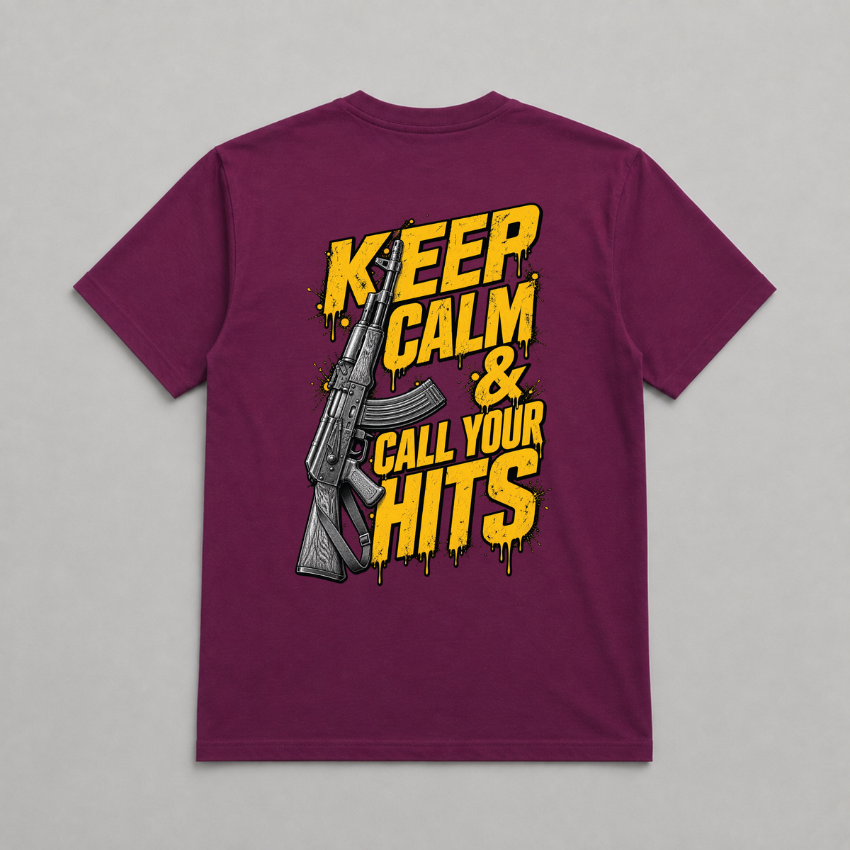 Keep Calm and Call Your Hits Dead Rag Airsoft T Shirt Maroon