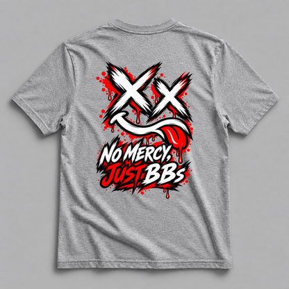 No Mercy Just BB's Classic Dead Rag Airsoft T Shirt Grey