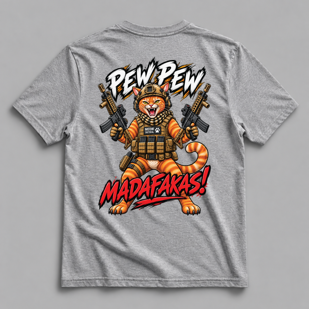 Pew Pew Madafakas Dead Rag Airsoft T Shirt Grey