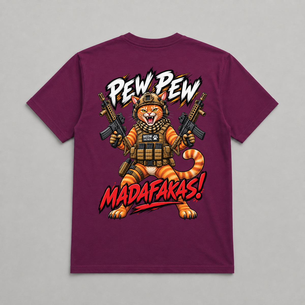 Pew Pew Madafakas Dead Rag Airsoft T Shirt Maroon