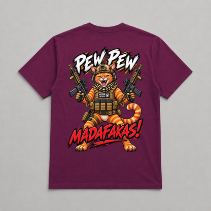 Pew Pew Madafakas Dead Rag Airsoft T Shirt Maroon