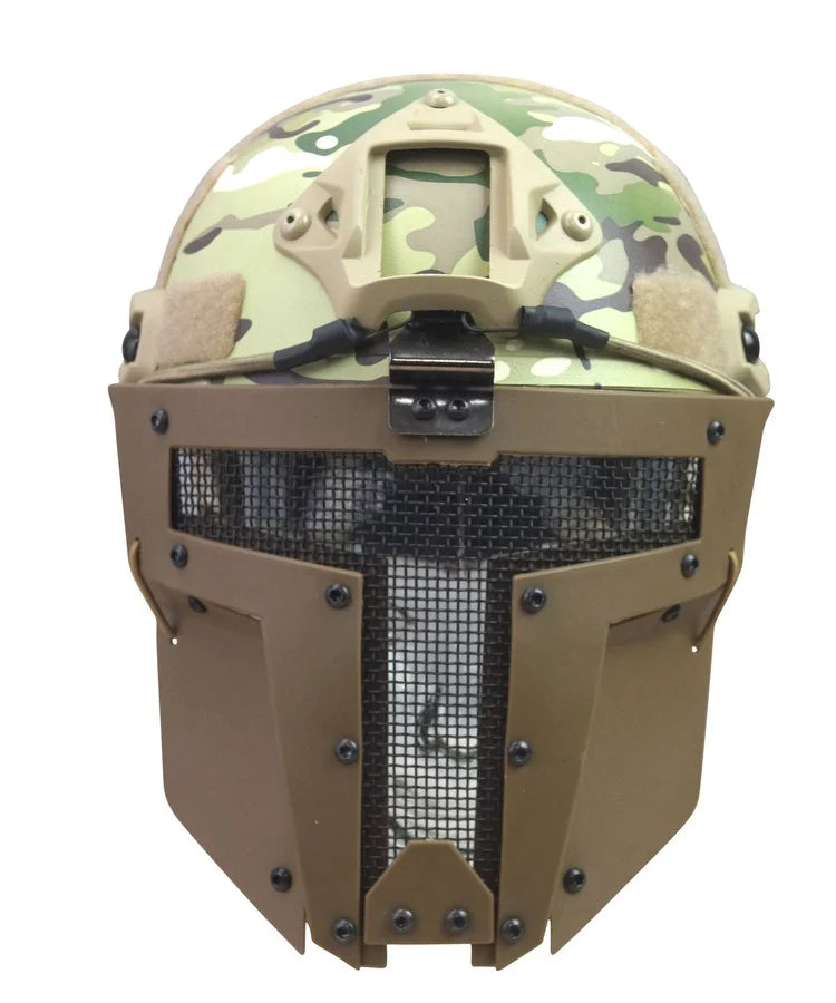 TrojanFaceMaskattachedtoHelmet