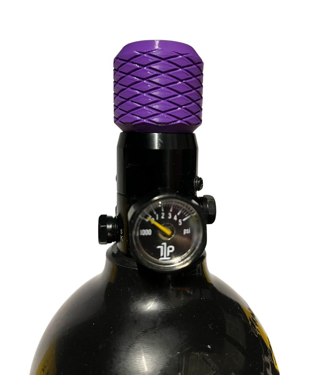 bottle thread protector purple on bottle