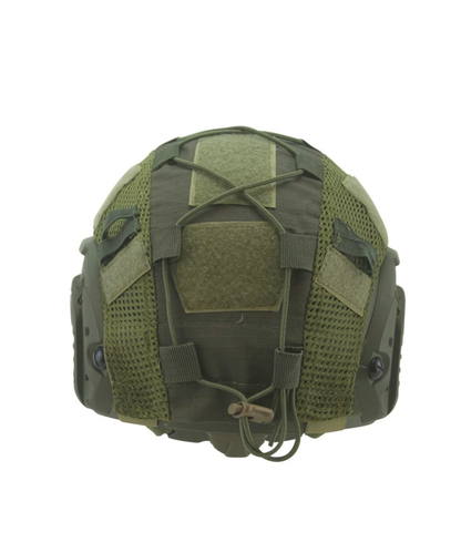 Kombat Tactical Fast Helmet Cover - Olive Green back view