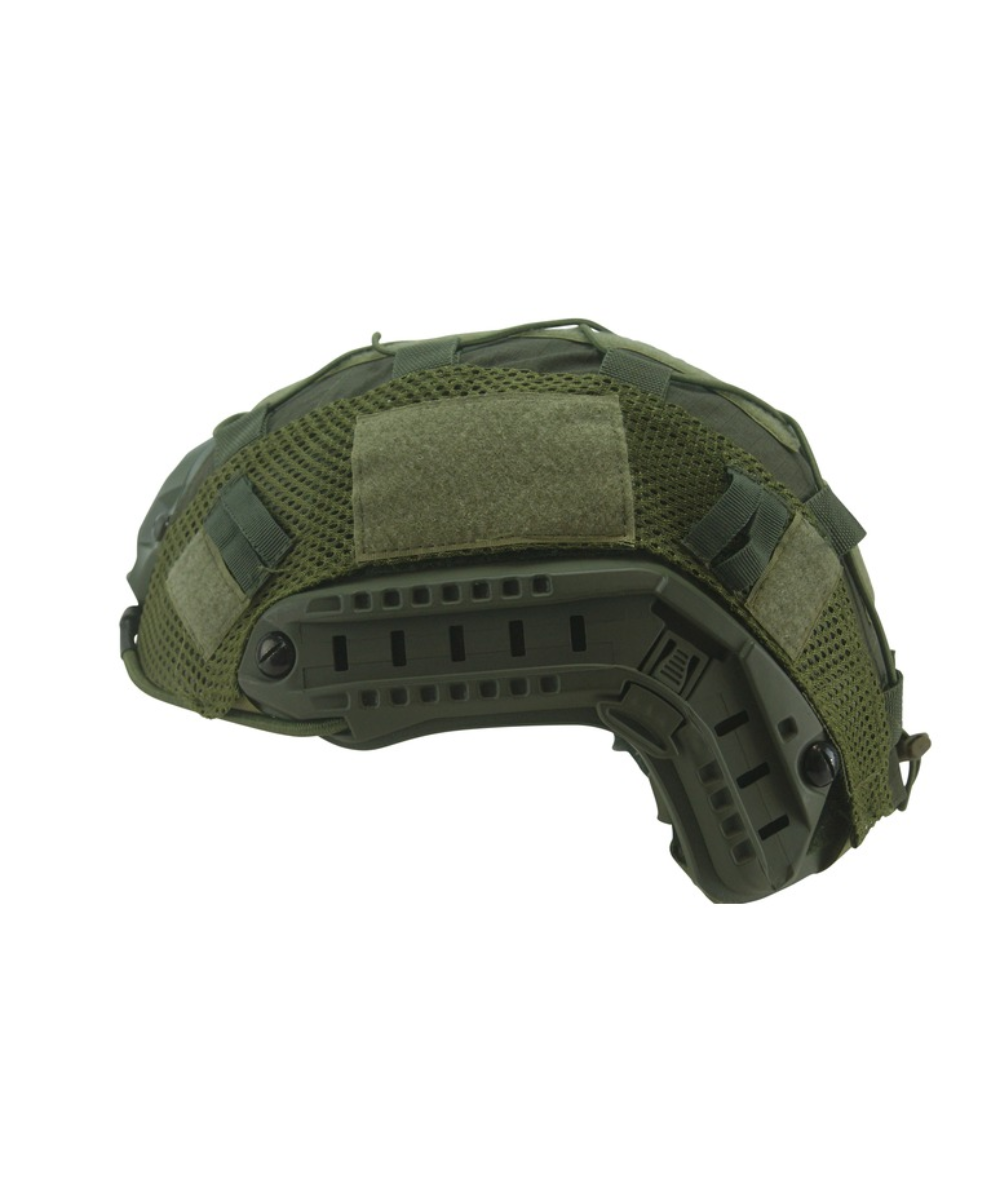 Kombat Tactical Fast Helmet Cover - Olive Green side view