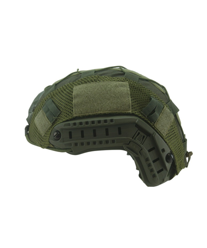 Kombat Tactical Fast Helmet Cover - Olive Green side view